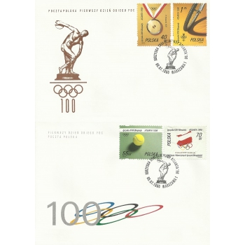 FDC 1043 XXVI Igrzyska Olimpijskie w Atlancie i 100-lecie Nowożytnych Igrzysk Olimpijskich