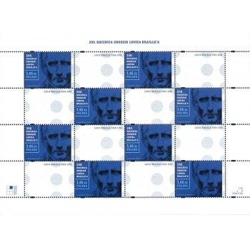 4257 200. rocznica urodzin Louisa Braille'a prawy i lewy margines perforowany