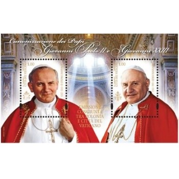 Blok 257 Kanonizacja Papieży Jana Pawła II i Jana XXIII-wydanie watykańskie