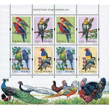 3967-3970 (blok 152)  Egzotyczne ptaki hodowlane