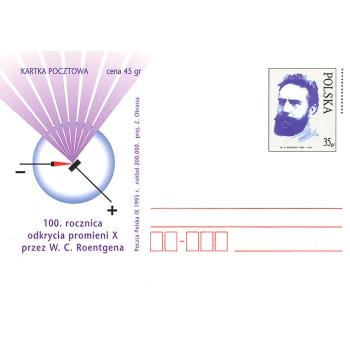 Cp 1104 100.rocznica odkrycia promieni X przez W.C Roentgena