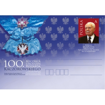 Cp 1877 100. rocznica urodzin Ryszarda Kaczorowskiego - ostatniego Prezydenta RP na Uchodźstwie