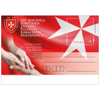 Karta Cp 1892  100.rocznica powstania Związku Polskich Kawalerów Maltańskich