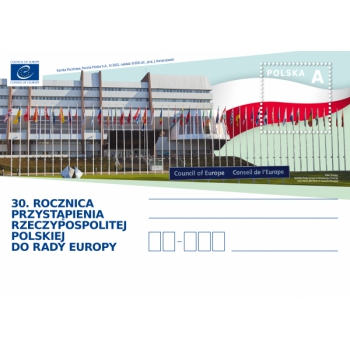 Karta Cp 1942 30. rocznica przystąpienia Rzeczpospolitej Polskiej do Rady Europy