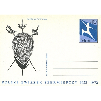 Karta Cp 517 50-lecie Polskieg Związku Szermierczego