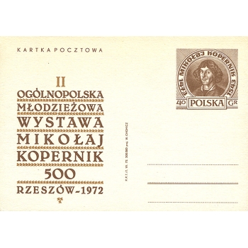 Karta Cp 523C 500-lecie urodzin Mikołaja Kopernika