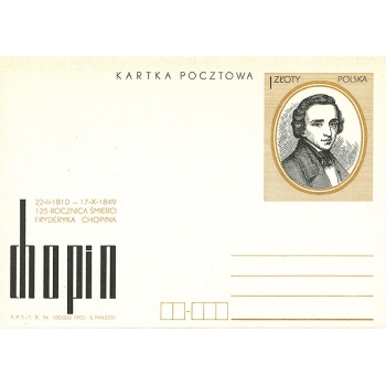 Cp 621 125 rocznica śmierci Fryderyka Chopina