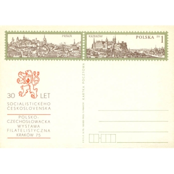 Karta Cp 630 Polsko-Czechosłowacka Wystawa Filatelistyczna "Kraków 75"