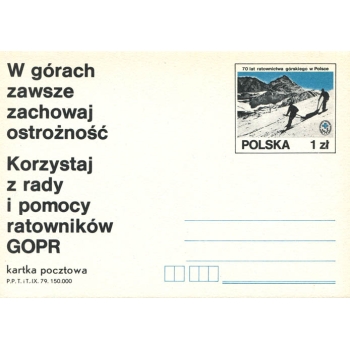 Karta Cp 736 70.rocznica utworzenia GOPR w Zakopanem