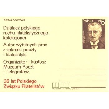 Cp 911 Działacze polskiego ruchu filatelistycznego - Włodzimierz Polański (1878-1944)