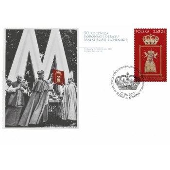 FDC 1837 50. rocznica koronacji obrazu Matki Bożej Licheńskiej