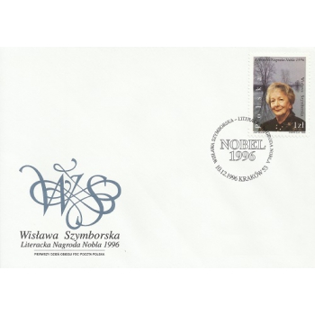 FDC 1056 Wisława Szymborska - laureatka Literackiej Nagrody Nobla w 1996 roku.
