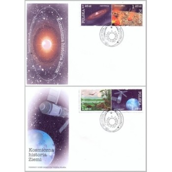 FDC 1308 Kosmiczna historia Ziemi (kpl. 2 kopert FDC)