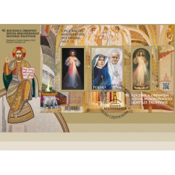 Koperta FDC 2091 90. rocznica objawień Jezusa Miłosiernego siostrze Faustynie