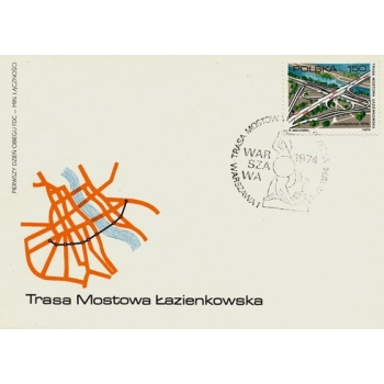 Koperta FDC 505 Otwarcie Mostowej Trasy Łazienkowskiej w Warszawie