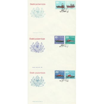 Koperty FDC 834 Statki pożarnicze