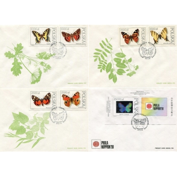 Koperty FDC 908 Motyle z kolekcji Instytutu Zoologii Polskiej Akademii Nauk w Warszawie
