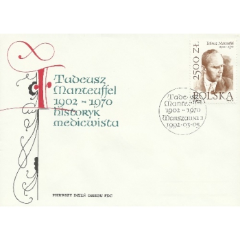 Koperta FDC 916 90. rocznica urodzin Tadeusza Manteuffela - historyka