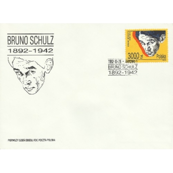 Koperta FDC 930 100. rocznica urodzin Bruno Schulza