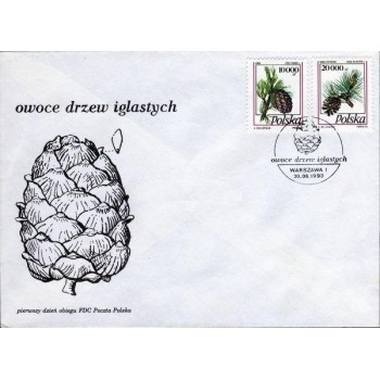 Koperta FDC 955 - Owoce drzew iglastych
