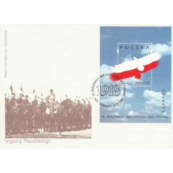 FDC 965A 75.rocznica odzyskania niepodległości przez Polskę