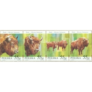 3481-3484 Zwierzęta pod ochroną - Żubry