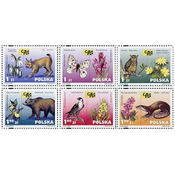 3746-3751 Dzikie zwierzęta i rośliny - gatunki zagrożone wyginięciem.