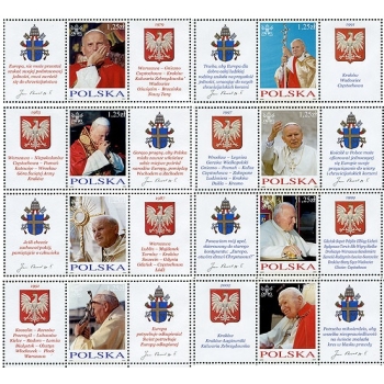 3959-3966 (Blok 188-189) Wizyty Duszpasterskie Ojca Świętego Jana Pawła II w Polsce